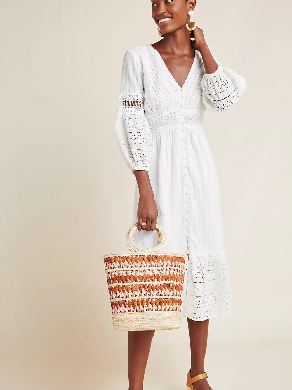 Ebba Eyelet Midi Dress